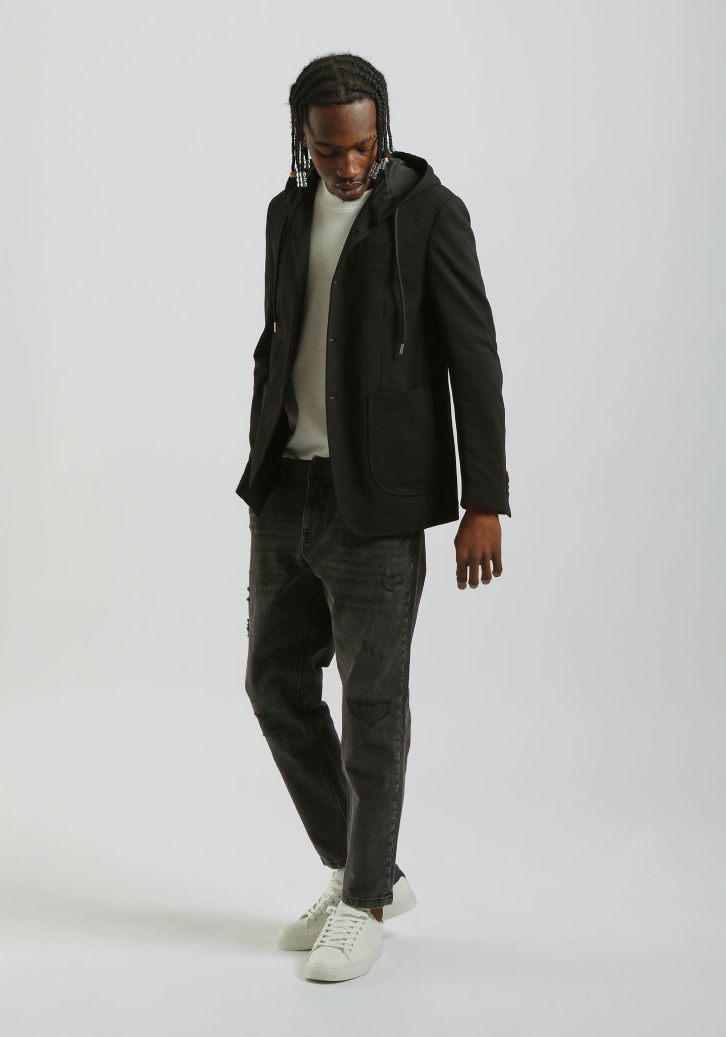 Giacca con cappuccio|Colore:Nero