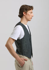 Gilet strutturato misto cotone|Colore:Denim