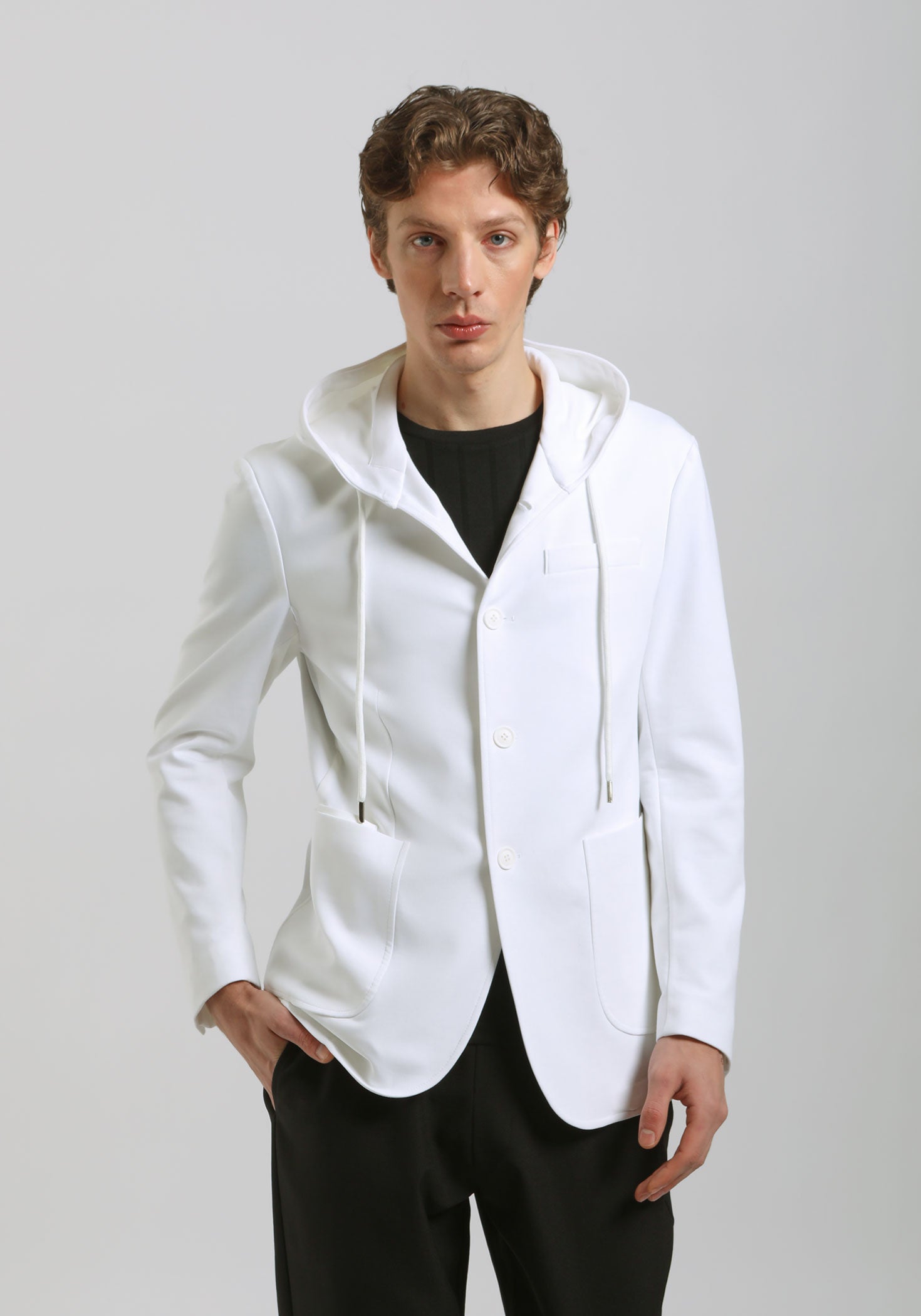 Giacca con cappuccio|Colore:Panna