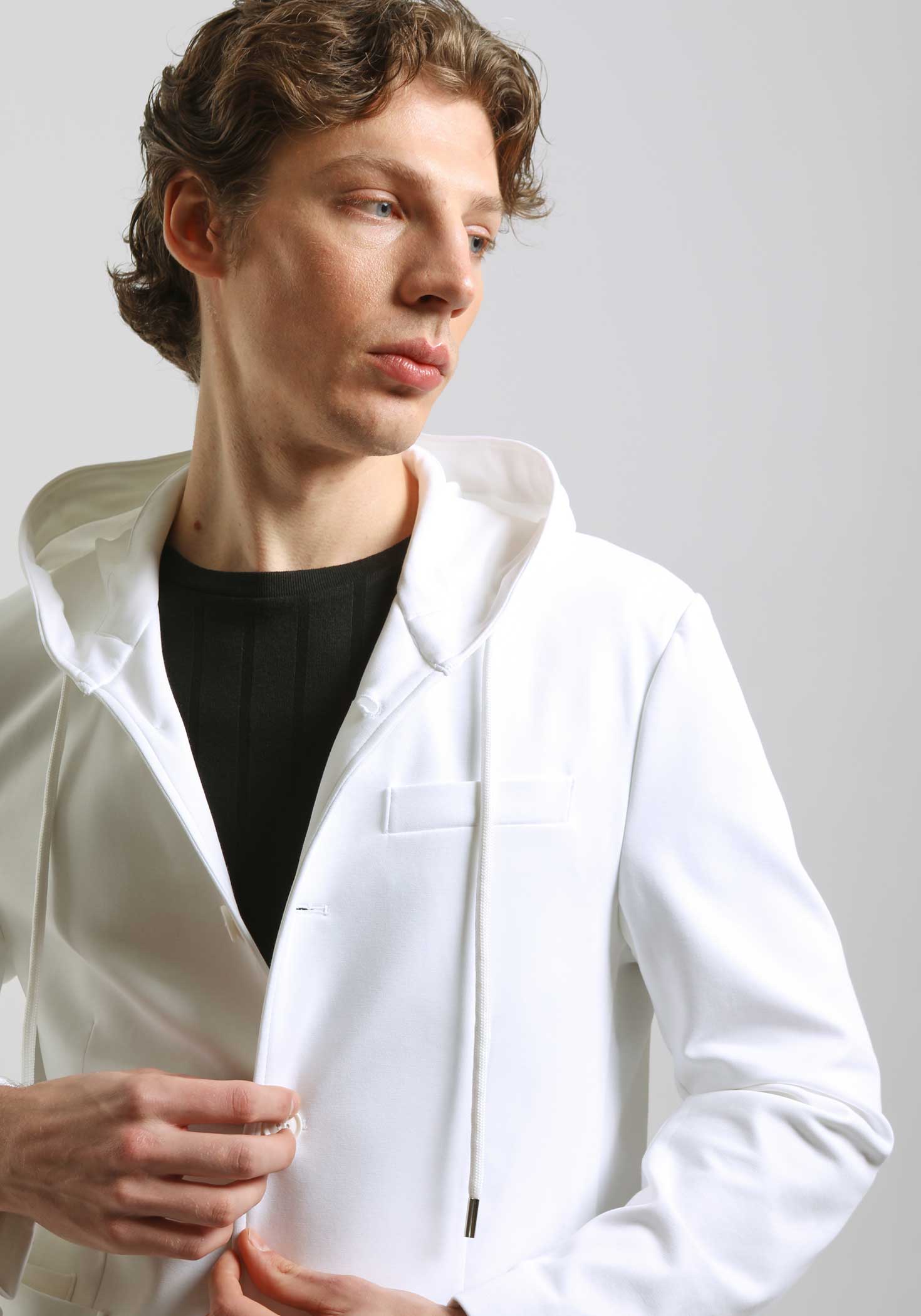 Giacca con cappuccio|Colore:Panna