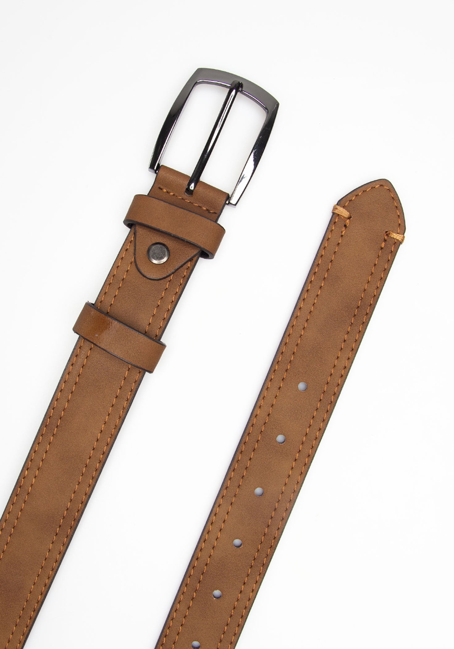 Cintura con doppia impuntura|Colore:Cammello