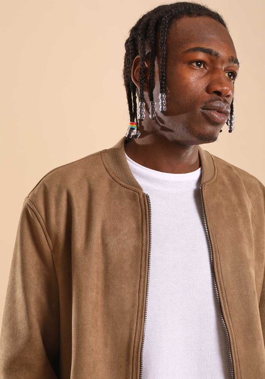 Giubbotto bomber effetto camoscio|Colore:Beige