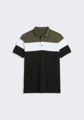 Polo colorblock|Colore:Verde bosco