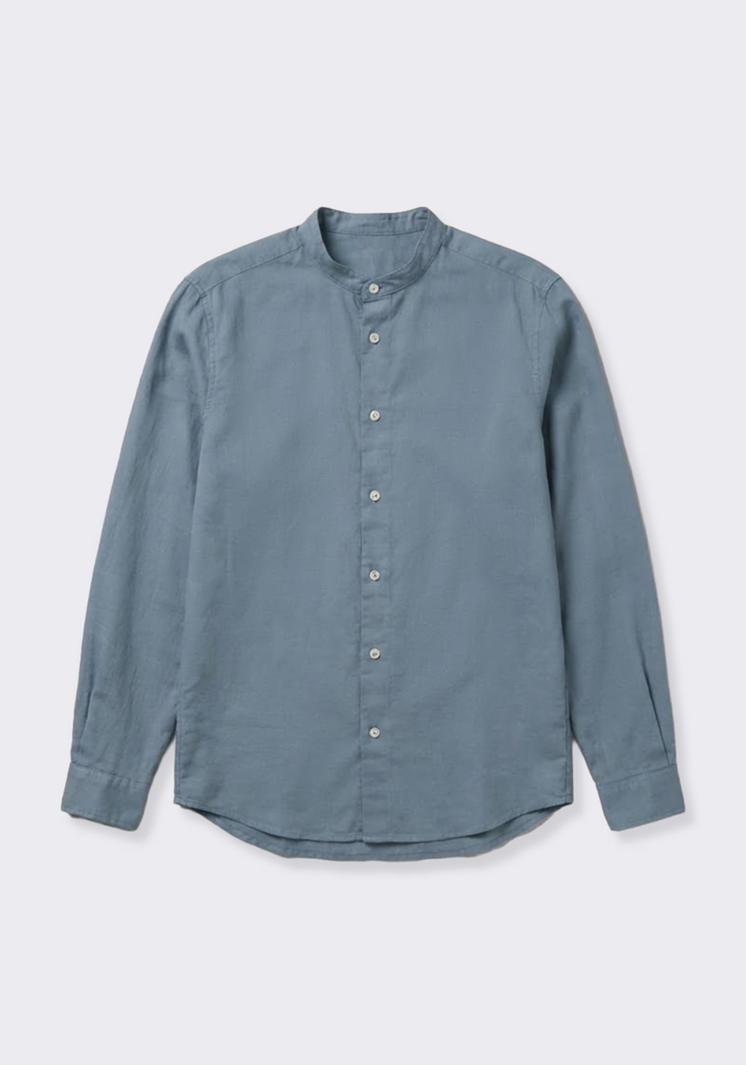 Camicia misto lino con collo coreano|Colore:Ciano