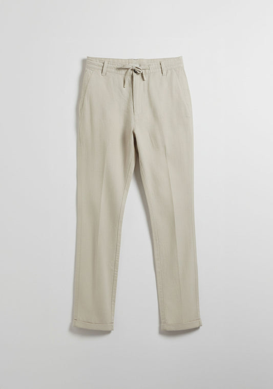 Pantaloni misto lino|Colore:Ecrù