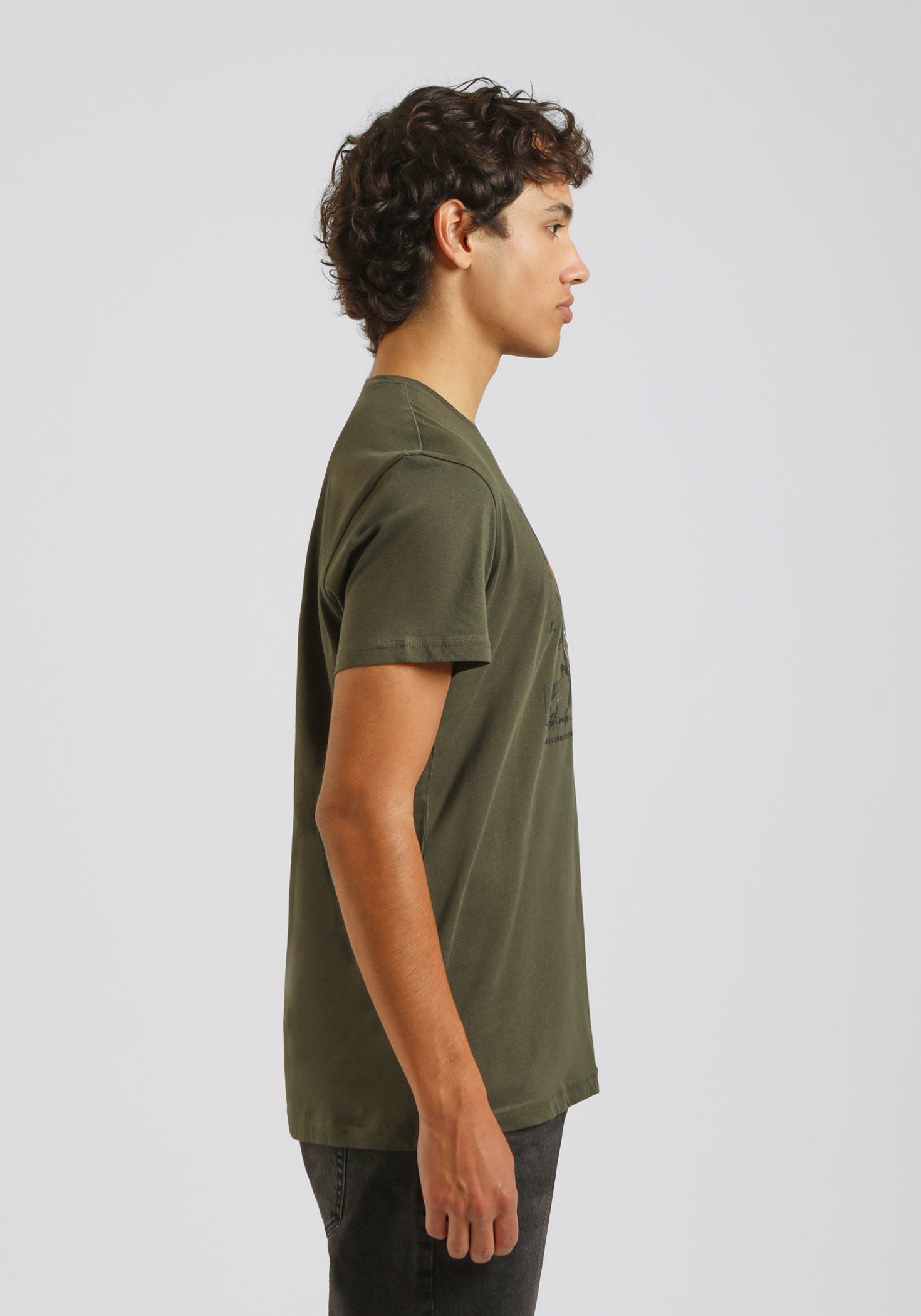 T-shirt 100% cotone con stampa|Colore:Verde bosco