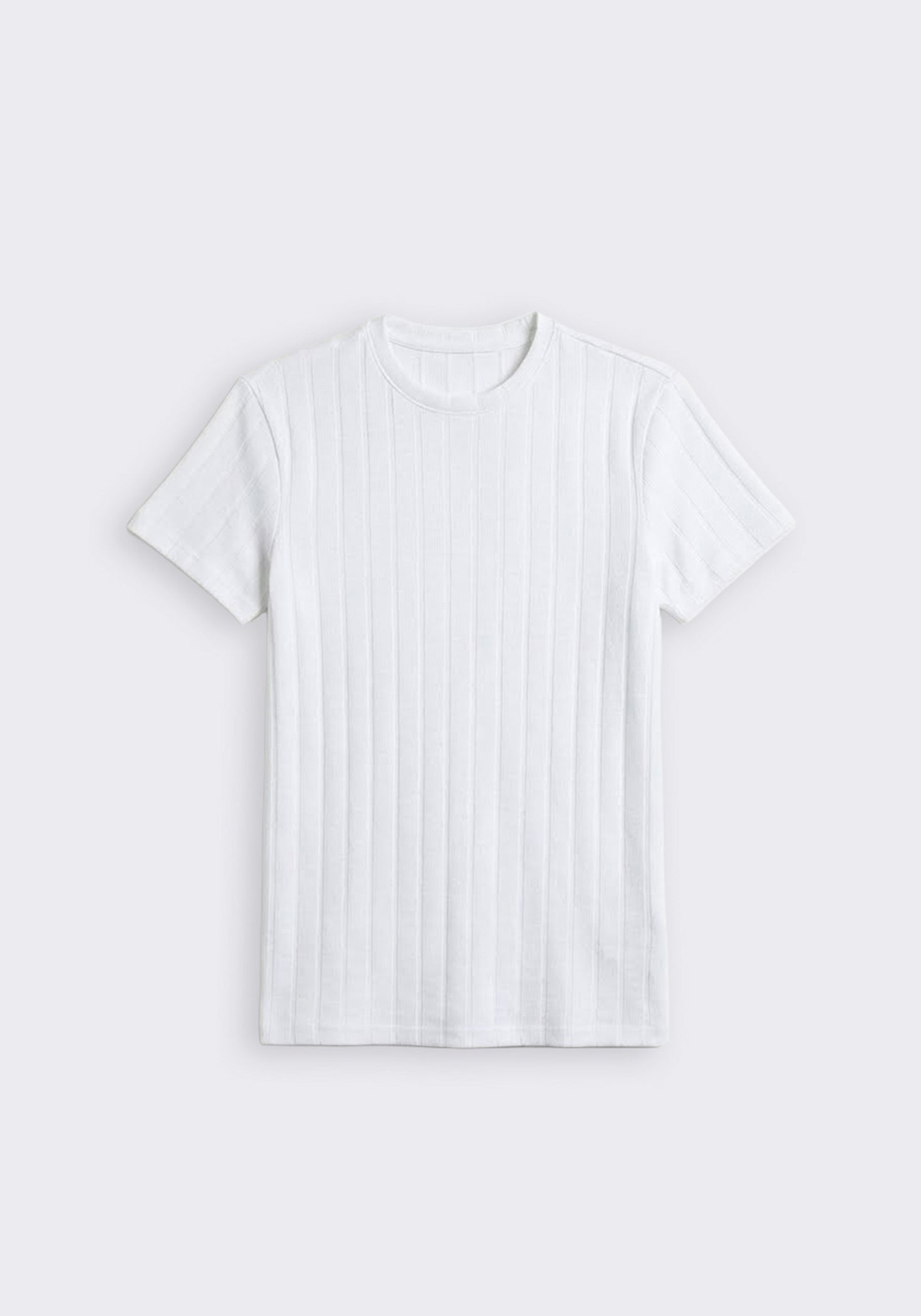 T-shirt viscosa a coste|Colore:Bianco