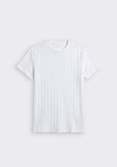 T-shirt viscosa a coste|Colore:Bianco