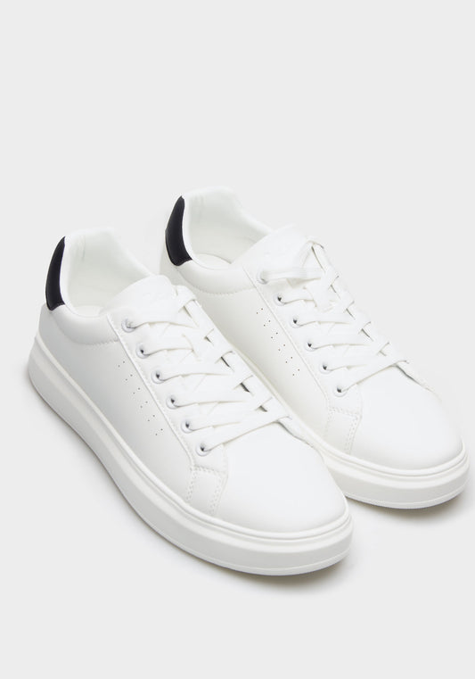Sneakers effetto pelle|Colore:Bianco