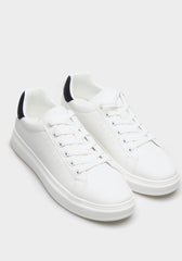 Sneakers effetto pelle|Colore:Bianco
