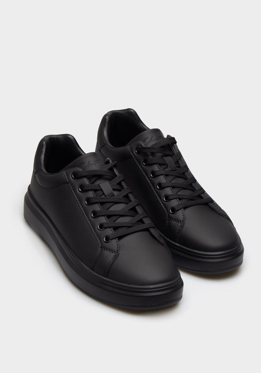 Sneakers effetto pelle|Colore:Nero