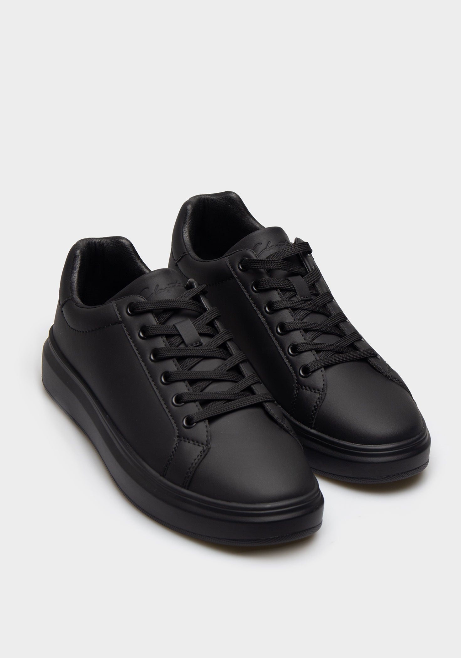 Sneakers effetto pelle|Colore:Nero