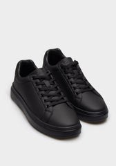 Sneakers effetto pelle|Colore:Nero