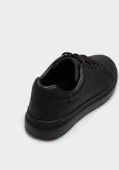 Sneakers effetto pelle|Colore:Nero