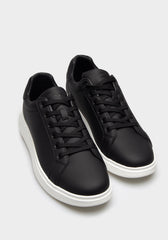Sneakers effetto pelle|Colore:Nero