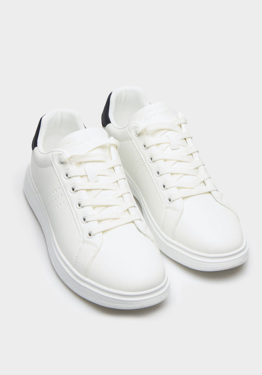 Sneakers effetto pelle|Colore:Bianco