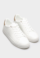Sneakers effetto pelle|Colore:Bianco