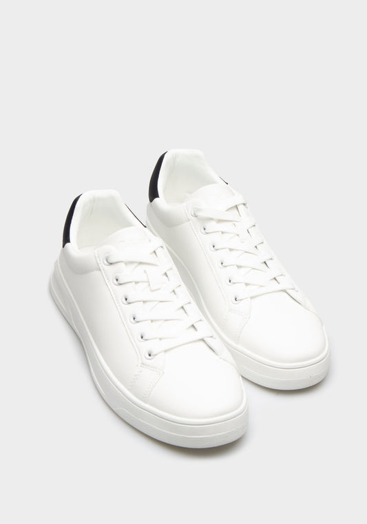 Sneakers effetto pelle|Colore:Bianco