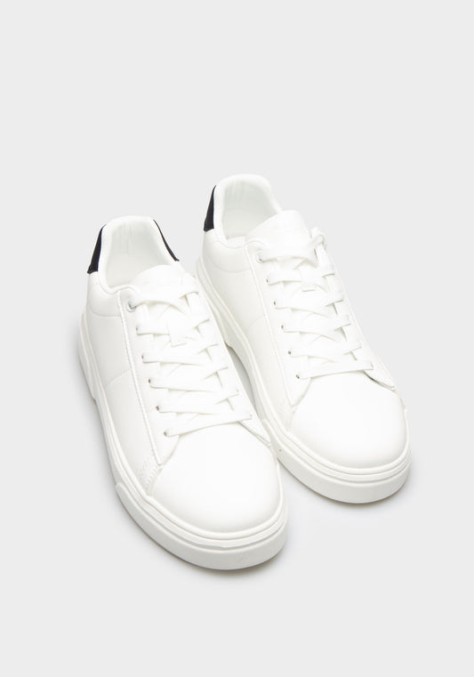 Sneakers effetto pelle|Colore:Bianco