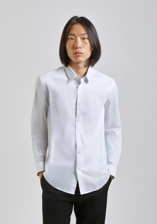 Camicia manica lunga in cotone|Colore:Bianco