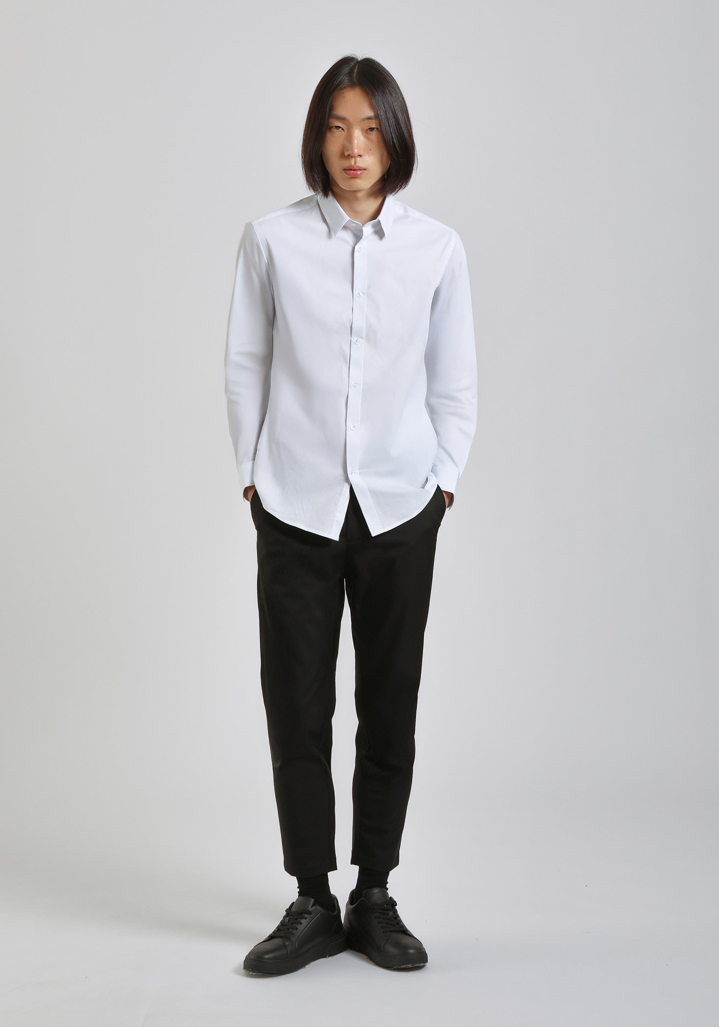 Camicia manica lunga in cotone|Colore:Bianco