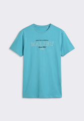 T-shirt 100% cotone con stampa|Colore:Turchese