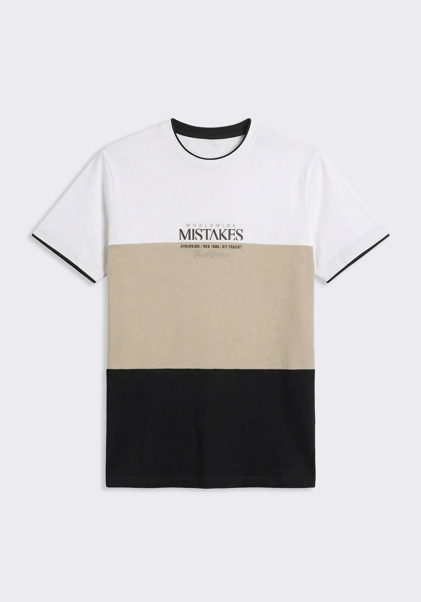 T-shirt colorblock|Colore:Beige