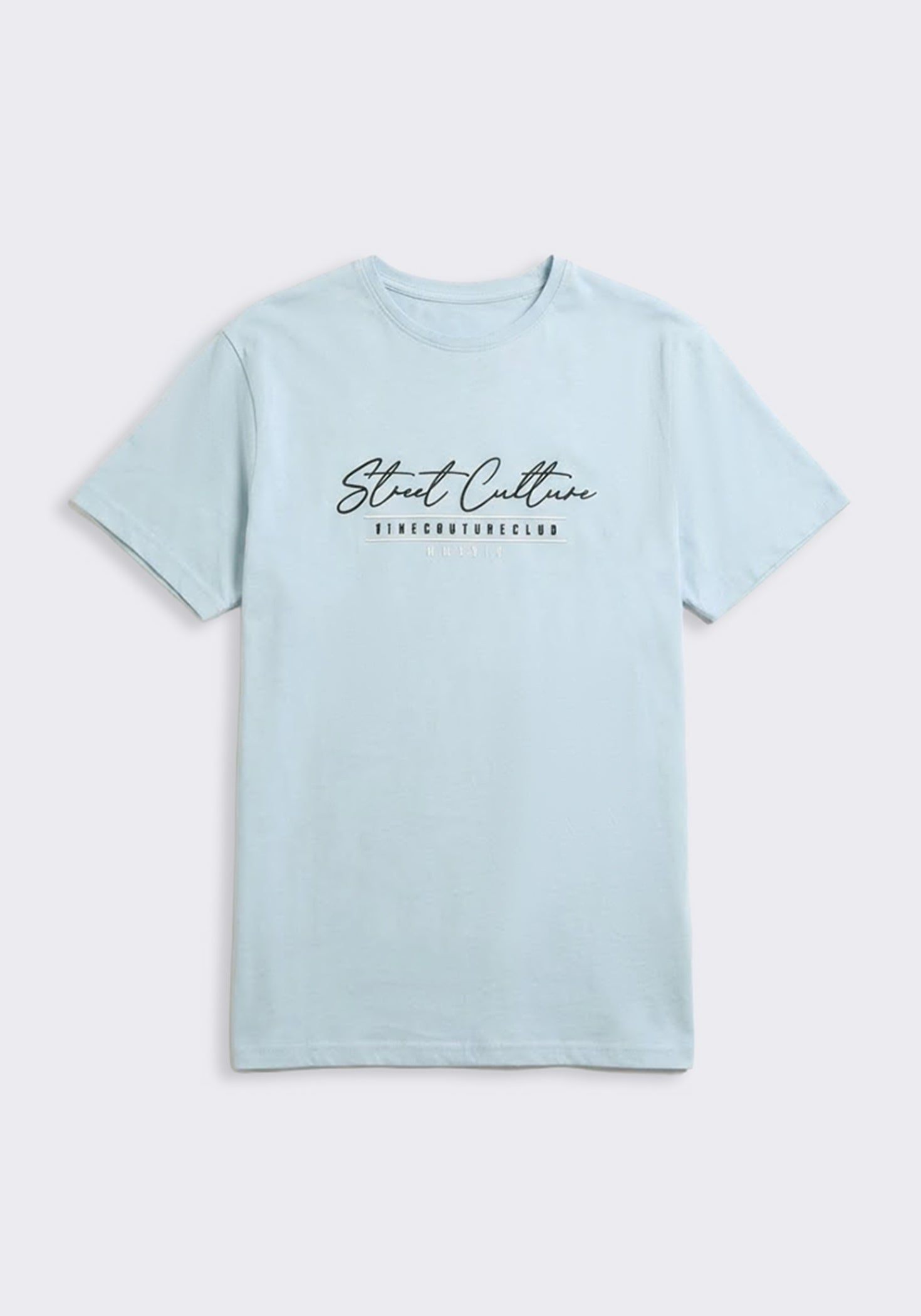T-shirt 100% cotone con stampa|Colore:Cielo
