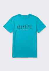 T-shirt 100% cotone con stampa|Colore:Turchese