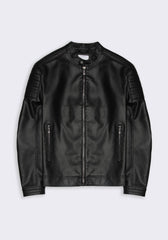 Giubbotto biker effetto pelle|Colore:Nero