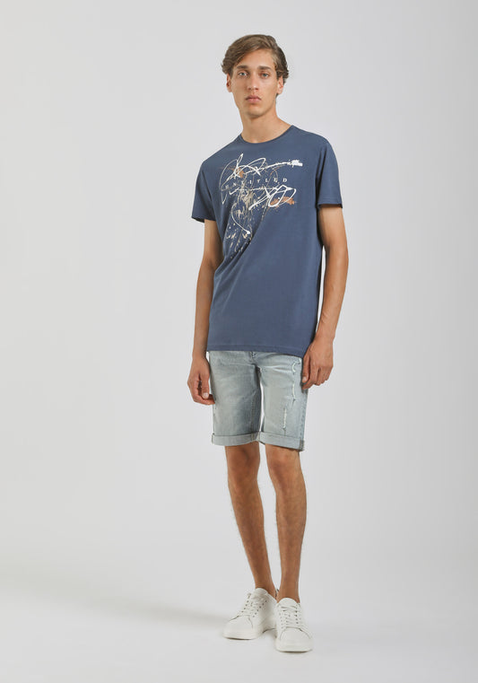 Bermuda di jeans slim fit|Colore:Jeans