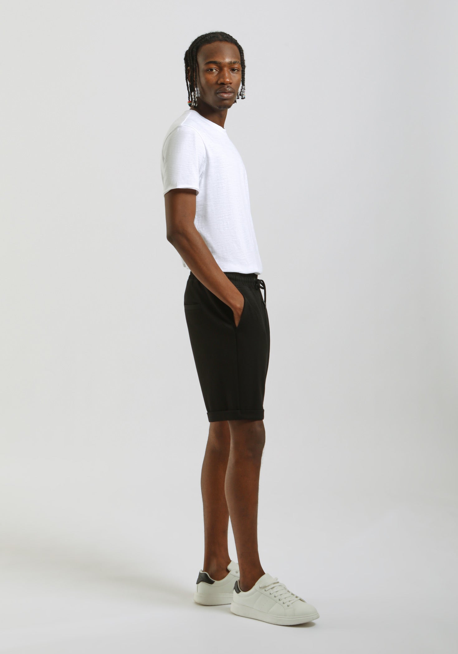 Bermuda in felpa|Colore:Nero