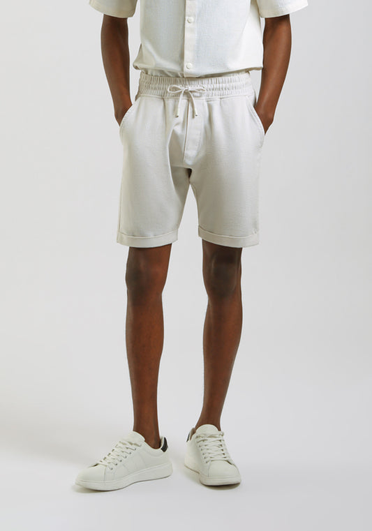 Bermuda in felpa misto cotone|Colore:Off white