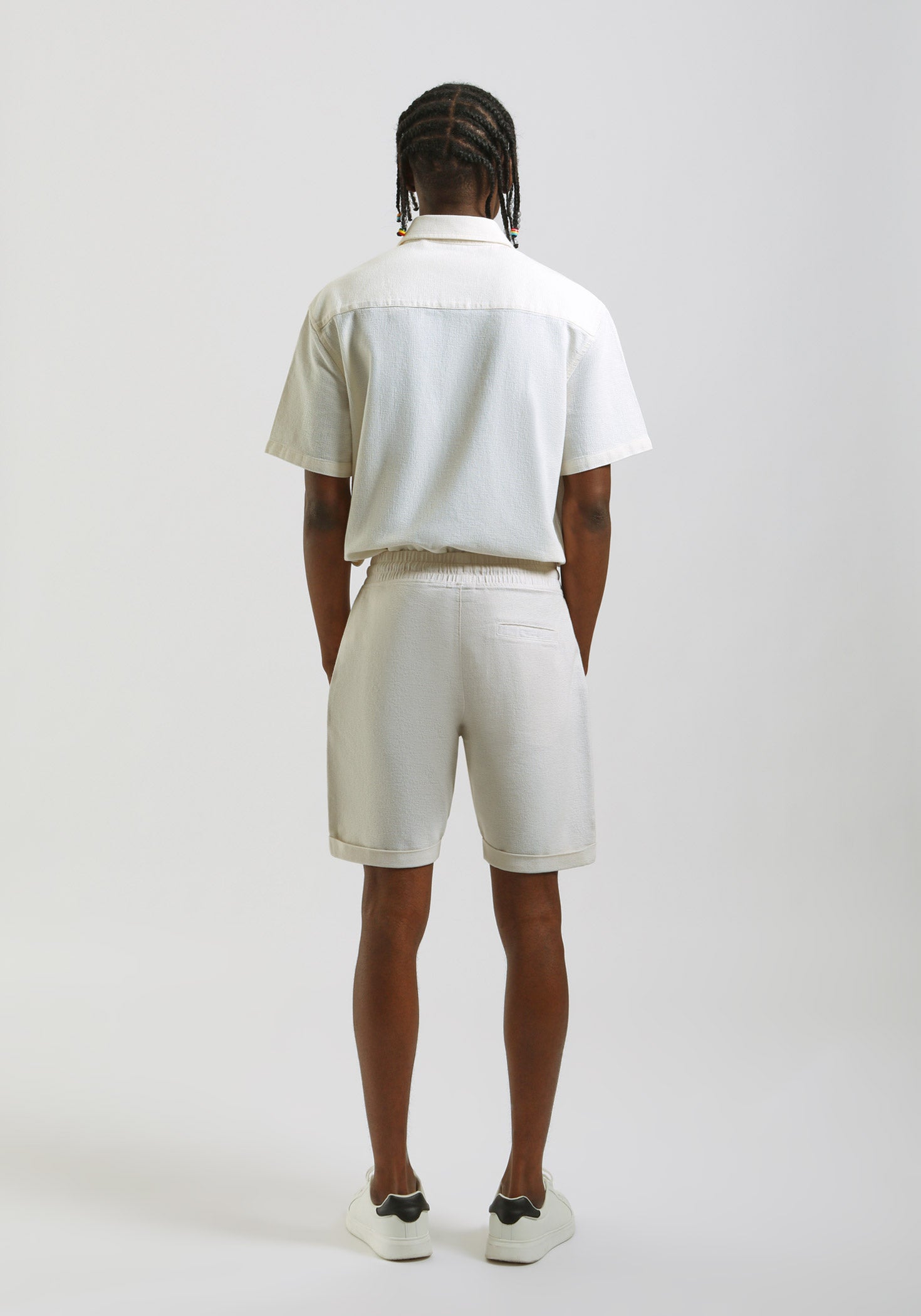 Bermuda in felpa misto cotone|Colore:Off white