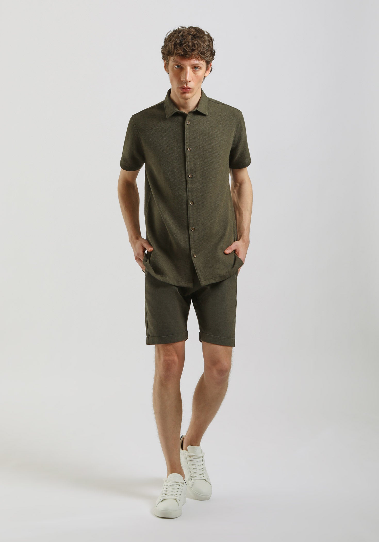 Bermuda in felpa misto cotone|Colore:Verde