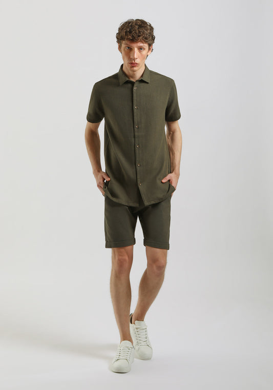 Bermuda in felpa misto cotone|Colore:Verde