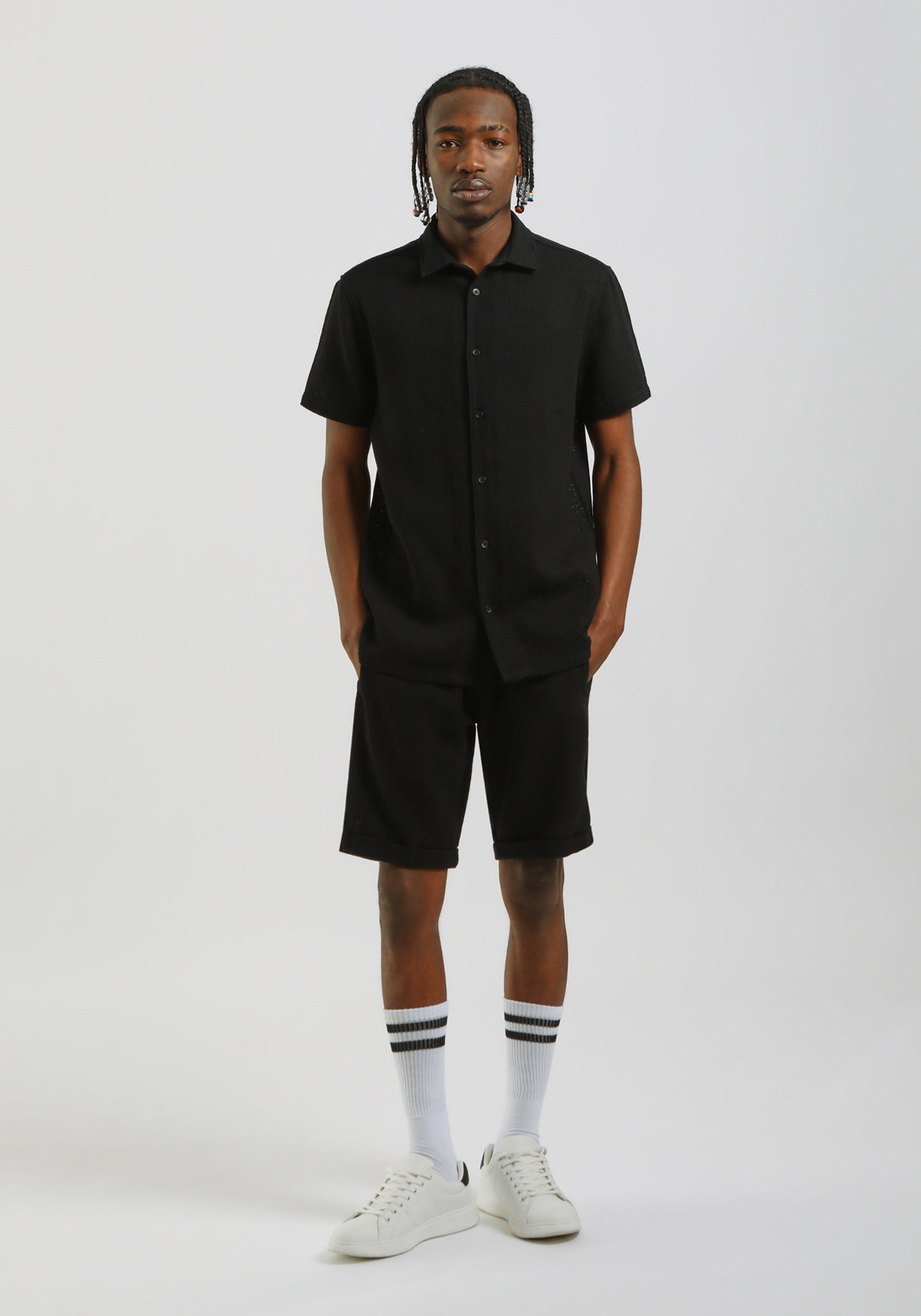 Bermuda in felpa|Colore:Nero