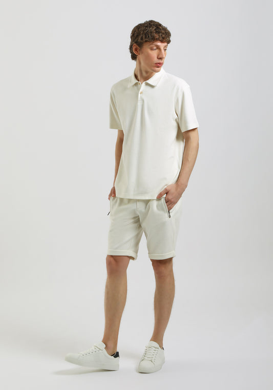 Bermuda in felpa strutturato|Colore:Off white