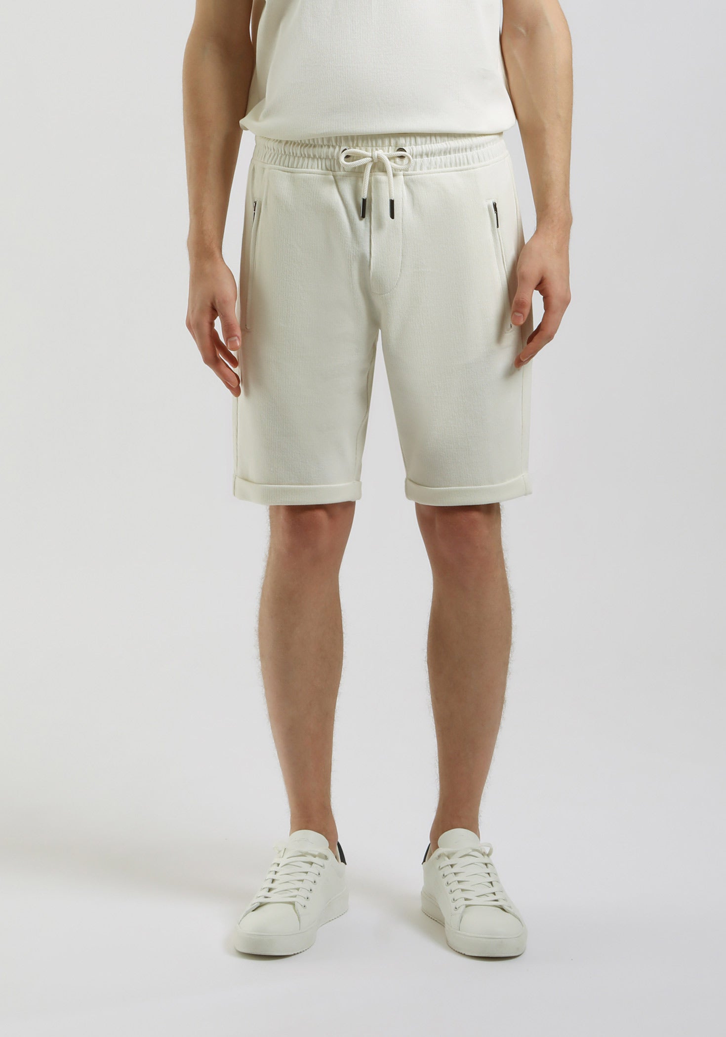 Bermuda in felpa strutturato|Colore:Off white