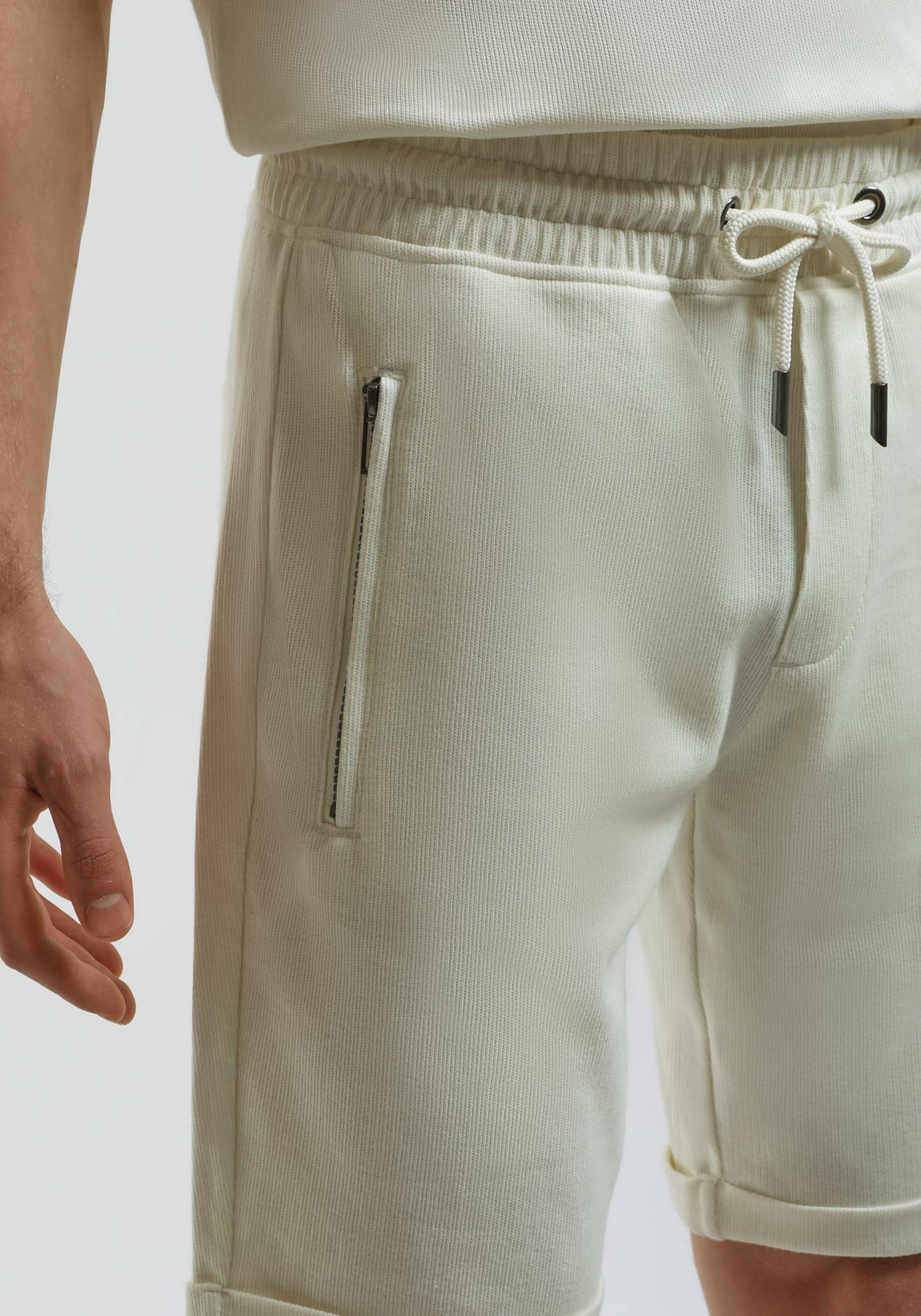 Bermuda in felpa strutturato|Colore:Off white