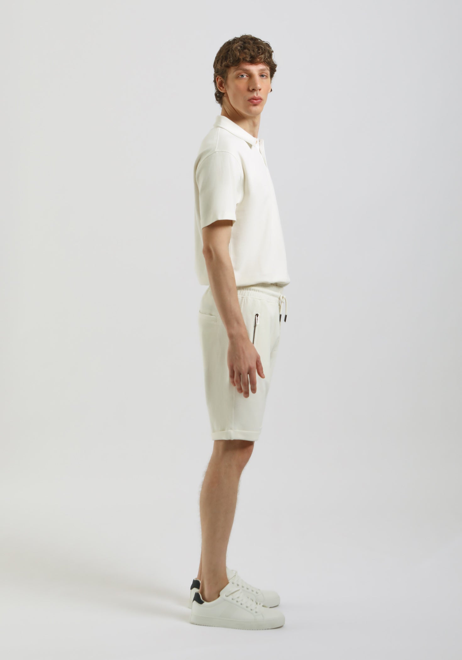 Bermuda in felpa strutturato|Colore:Off white