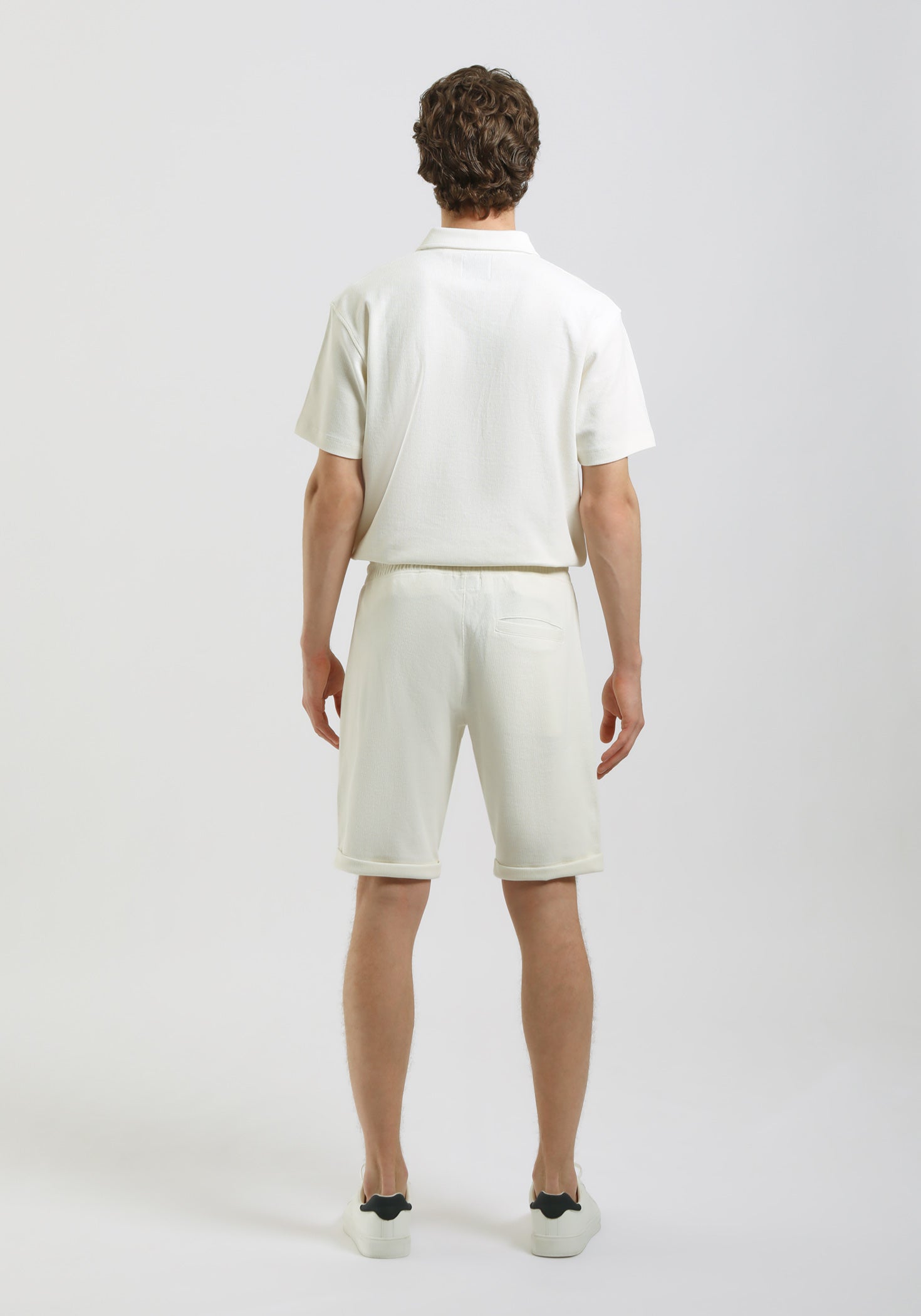 Bermuda in felpa strutturato|Colore:Off white