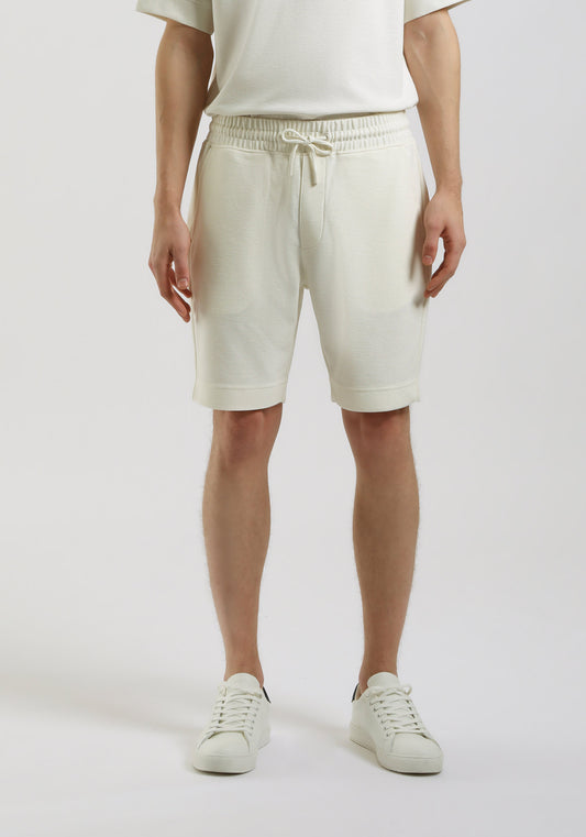 Bermuda in felpa misto cotone|Colore:Off white