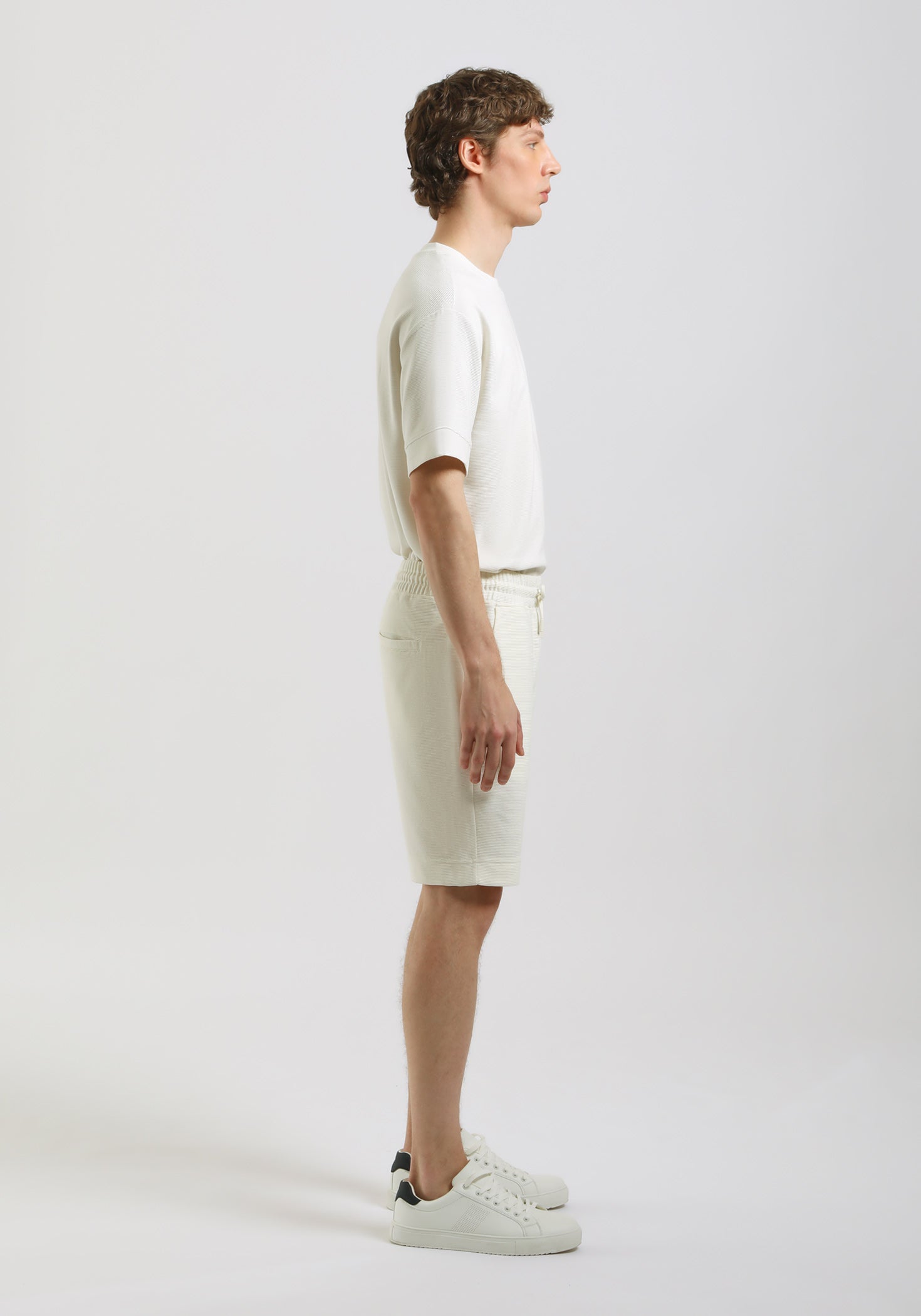 Bermuda in felpa misto cotone|Colore:Off white