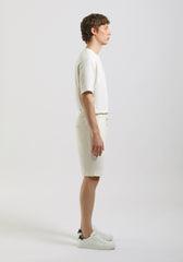 Bermuda in felpa misto cotone|Colore:Off white