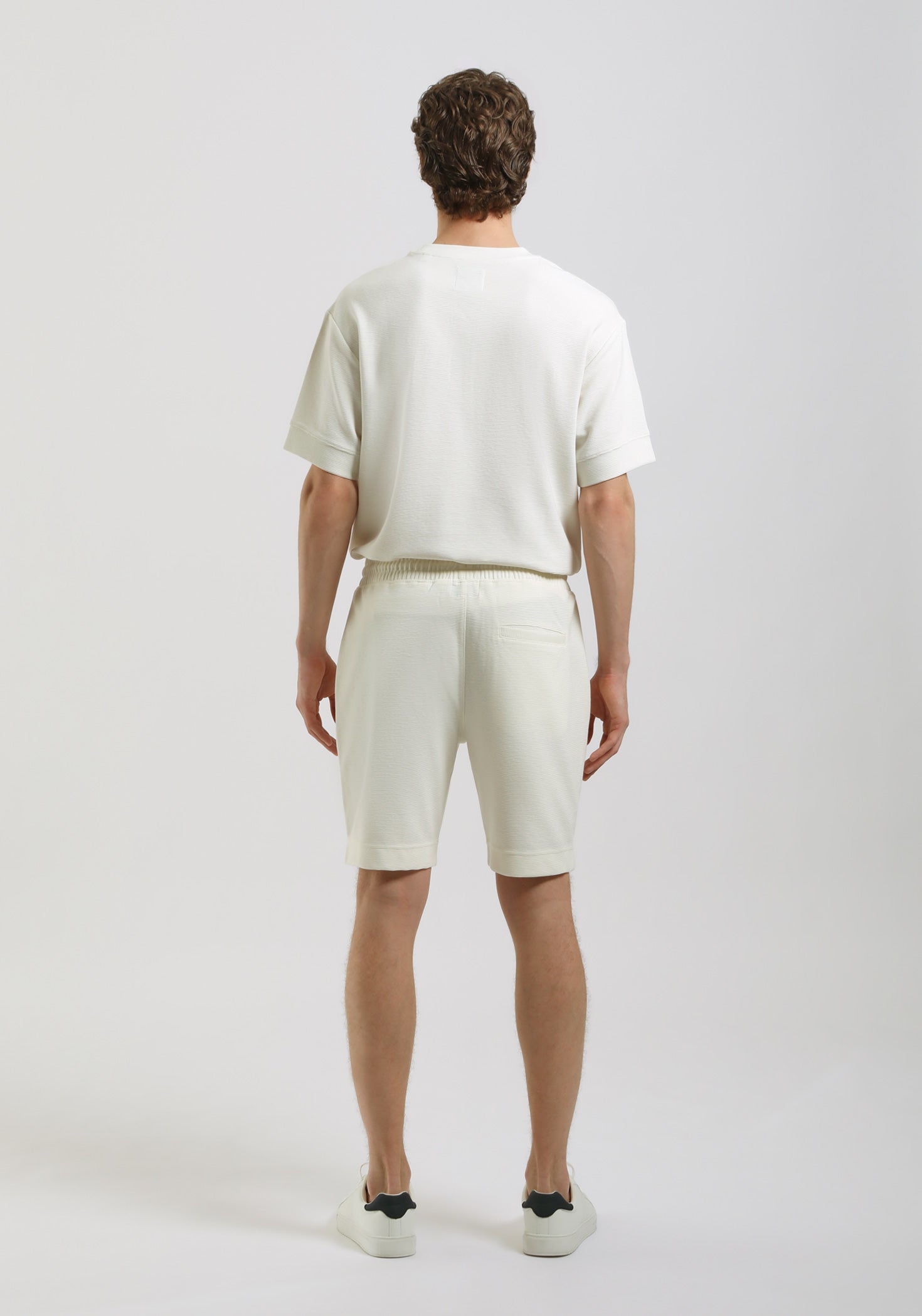 Bermuda in felpa misto cotone|Colore:Off white