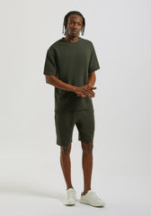 Bermuda in felpa misto cotone|Colore:Verde bosco
