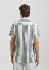 Camicia mezza manica a righe|Colore:Grigio