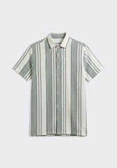 Camicia mezza manica a righe|Colore:Grigio