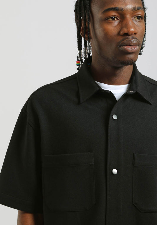 Camicia mezza manica con tasconi|Colore:Nero